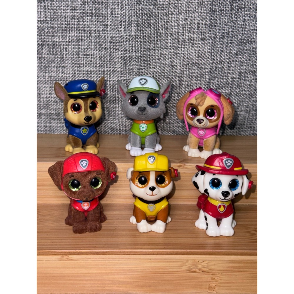 Ty Beanie Boos Paw Patrol Mini Figures Set of 6 Chase Marshall Skye Rubble Zuma